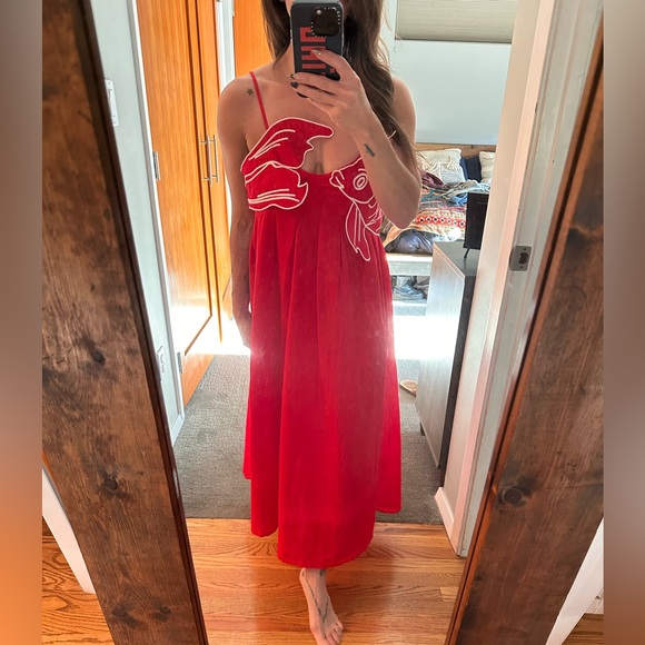 Farm Rio (knock off) Red Koi Dress (M) - Picture 12 of 12